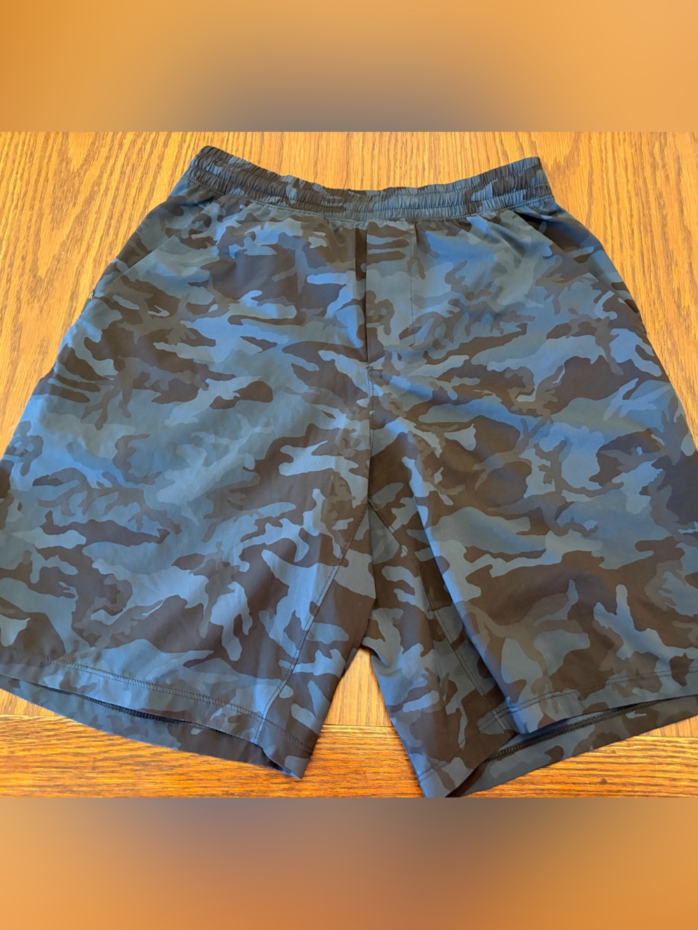lululemon athletica Men's Blue and Black Camo Athletic Shorts